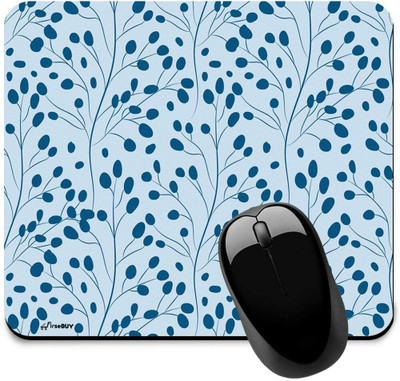 FirseBUY Floral Pattern Printed Non-Slip Rubber Base Mousepad for Laptop / Computer Non Slip Base Mousepad(Sky Blue)