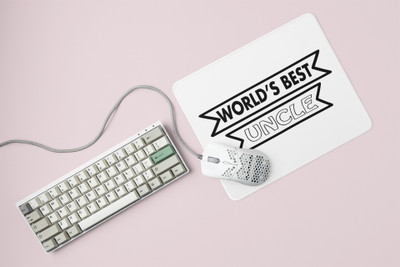 Rushaan World's best uncle Black text- Printed Mousepad Mousepad(White)