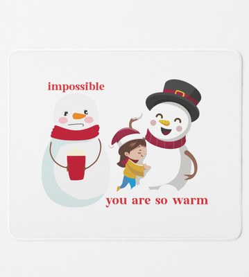 Special Trend Hub Christmas Is Always Red: Unique Designer Mouse Pad For Christmas Boys Girls Non Slip Base Mousepad(White)