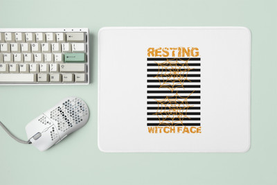 Rushaan Resting Witch Face-Spider web-Halloween Theme Mousepads Mousepad(White)
