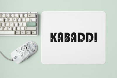 MiTrends Kabaddi Text In Black - Printed Mousepads(20cm x 18cm) Mousepad(White)