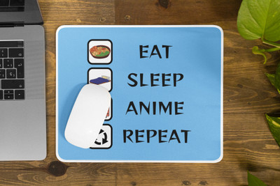 Epic Merch Eat Sleep Anime Repeat Non Slip Base Mousepad(Multicolor)