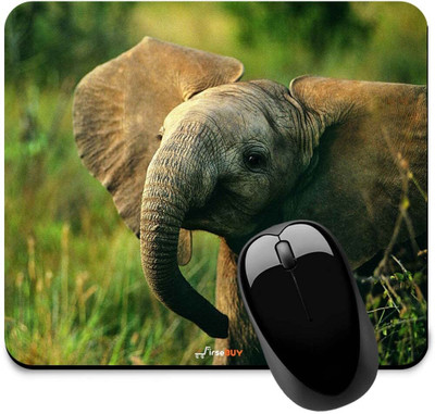 FirseBUY Baby Elephant Printed Mousepad(Multicolor)