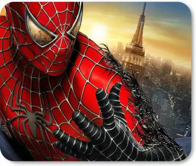 dk printing super spiderman mouse pad for computer and laptop Non Slip Base Dual Sided Mousepad(Black)