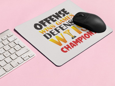Rushaan Offense Wins Games Defense Winner is Champions - Printed Mousepads Mousepad(White)