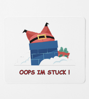 Rushaan Big Fat Santa Got Stuck: Christmas Printed Mousepad Mousepad(White)