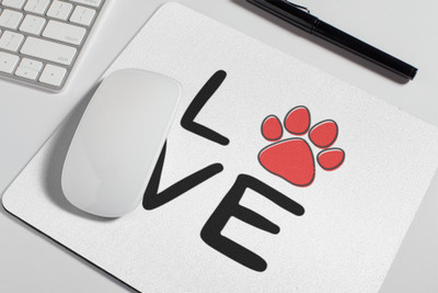Epic MousePds Dog Lover Non Slip Base Mousepad(White)