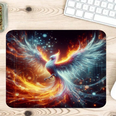 PrintingWorld Flying Phoenix Mousepad(Multicolor)