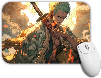 GROOFIEZ Zoro One Piece Mouse Pad Non-Slip Rubber Base for PC Laptop (9x7 inch) Non Slip Base Mousepad(Black)