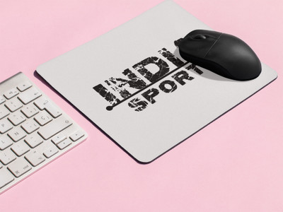 Rushaan INDIA Sports Text In Black - Printed Mousepads Mousepad(White)