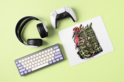 NarayaniCollectionss Rockstar Skull Sublimated Anime Printed Mousepad Mousepad(White)