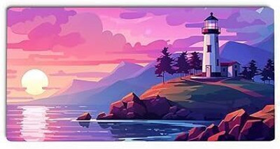 Gifting Domus Anime Gaming Mouse Pad, Lighthouse Printed Desk Mat for Laptop, PC and Desktop Non Slip Base Mousepad(Multicolor)
