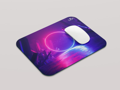 leeon L-MP1-1-261-abstract with Neon Light L2 Non Slip Base Mousepad(Multicolor)