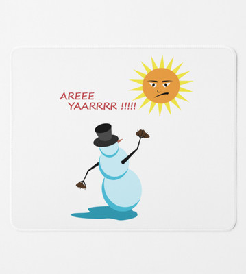 NarayaniCollectionss Angry Snowman : Elegantly Crafted Mousepad Gift For Secret Santa Non Slip Base Mousepad(White)
