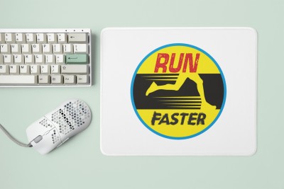 MiTrends Run Faster Text - Printed Mousepads(20cm x 18cm) Mousepad(White)