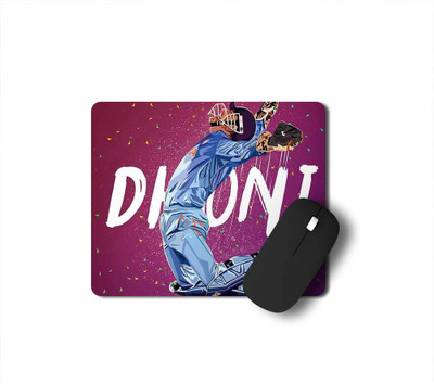 Tee Mafia dhoni vector_mp Non Slip Base Dual Sided Mousepad(Red, Blue)