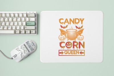 Tulip Art Candy Corn Queen -Haunted House -Halloween Theme Mousepads Mousepad(White)