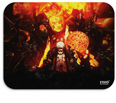 Fisio Anime Naruto Mouse Pad for Laptop Computer Printed Gaming Desk Mat for PC Table Non Slip Base Mousepad(Red)