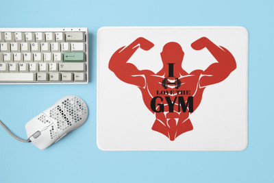 Rushaan I Love The Gym - Printed Mousepad Non Slip Base Mousepad(White)