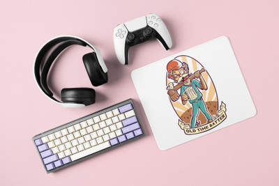 Rushaan Old time batter - Printed animated Mousepad for animation lovers Non Slip Base Mousepad(White)