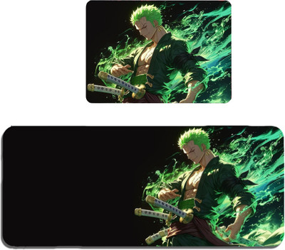 Aniithing Anime Printed Large Gaming XXL Extended Mouse Pad, Nonslip Base, Desk Mat Non Slip Base Mousepad(Green ,black)