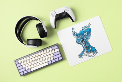 Rushaan Blue devil - Printed animated Mousepad for animation lovers Mousepad(White)