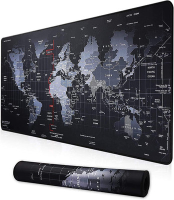 ARDAKI Large World Map Mouse Pad – Extended Desk Mousepad (90x40 cm) with Non-Slip Base Non Slip Base Mousepad(Black)