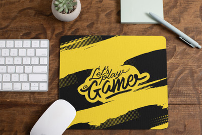 Kandarigifts WaterProof Gaming Mouse Pad Non-Slip for Computer and Laptop Non Slip Base Mousepad(Yellow, Black)