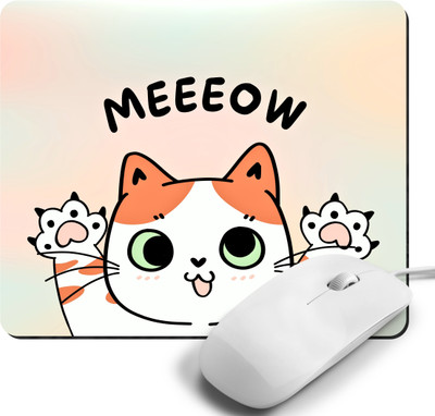 Printile MOUSE PAD 0.71 Non Slip Base Mousepad(Off White&Balck)