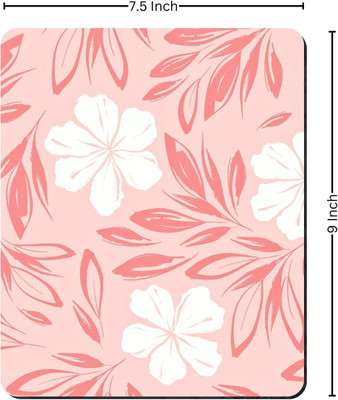 Printile MOUSE PAD 0.144 Non Slip Base Mousepad(White&Pink)