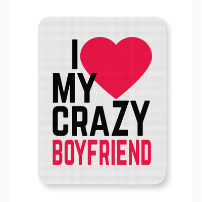 ICARUSBOX Icarus Box i my crazy boyfriend heart Mouse Pad Mat Anti-Slip Rubber Non Slip Base Mousepad(Multicolor)