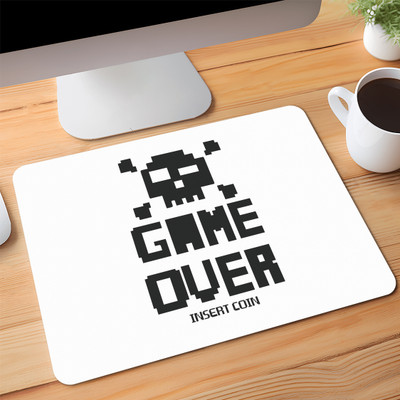 Printngifts game over Printed Mouse Pad for Gaming Computer, Laptop, PC Mousepad(Black & White)