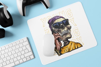 Rushaan Skull man- Printed animated Mousepad for animation lovers Mousepad(White)