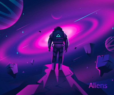Aliens Gaming Mouse Pad, Precision, Non-Slip Rubber Base, Smooth Cloth Surface, Space Mousepad(Purple)
