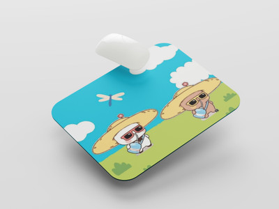 UNIARAWALAS Non-Slip Brain ,DUDU BUBU Cartoon MPM-166 Non Slip Base Mousepad(Black)