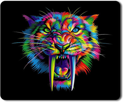 RAJEEC Multi Color Tiger Printed Mousepad Mousepad(Multicolor)