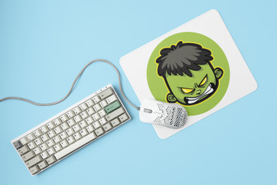 Rushaan Hulk face - Printed animated Mousepad for animation lovers Mousepad(White)
