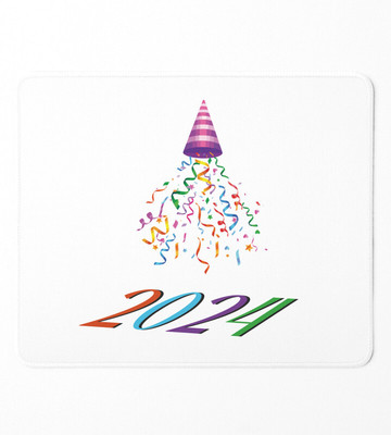 HopOffer New year Bells, Men's Printed Sublimated Mousepad Non Slip Base Mousepad(White)