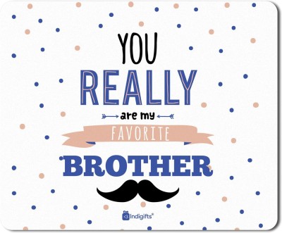 Indigifts Gifts for Brother, Raksha Bandhan Gift, Rakhi Gift for Brother, Best Gift for Brother, Mousepad_S-MPDRBBK01RTMP-BRO16025 Mousepad(White)