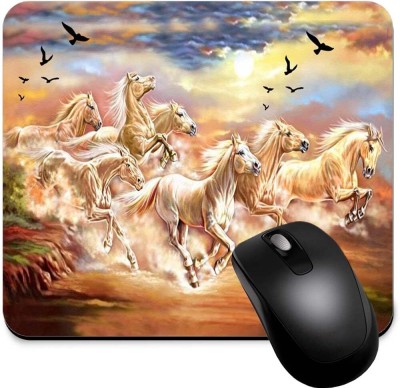 FirseBUY Gaming Mouse Pad Custom, White Running Horse Printed Mousepad(Multicolor)