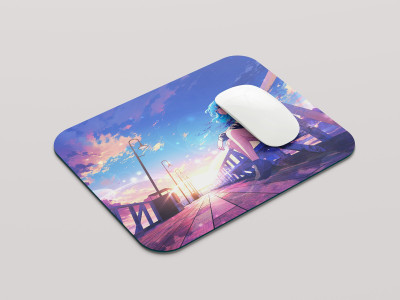 leeon L-MP1-1-166-Alone Girl L2 Non Slip Base Mousepad(Multicolor)