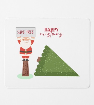 Rushaan Eco-Friendly Christmas : Funny Crafted Mouse Pad Gift For Secret Santa Mousepad(White)