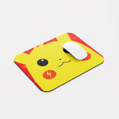 RangGhaar Pkchu Printed Rubber Base for pc & laptop anti slippery Non Slip Base Mousepad(Yellow)