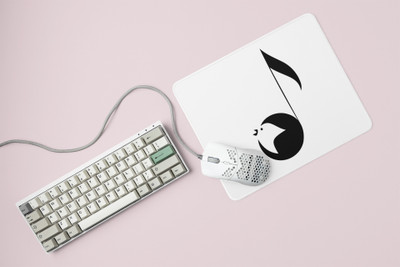Rushaan Musical instrument note Printed Mousepads For Music Lovers Non Slip Base Mousepad(White)