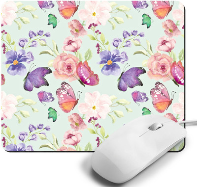 Printile MOUSE PAD Non Slip Base Mousepad(White&Pink&Green)