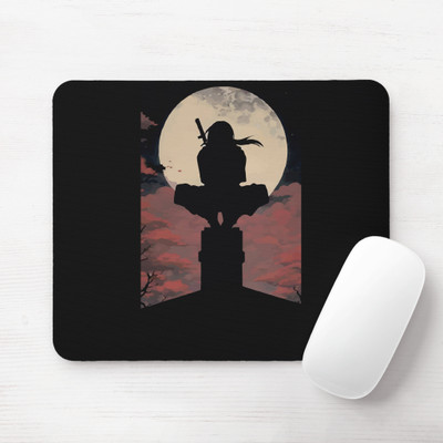harshitaecom Epic Ninja Silhouette Mouse Pad – Elevate Your Desk Setup! Non Slip Base Mousepad(Black)