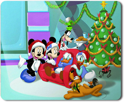 PrintingZone Compatible Print Mickey Mouse Pad (8 inch X 7 inch) (MP-124) Non Slip Base Mousepad(Black)