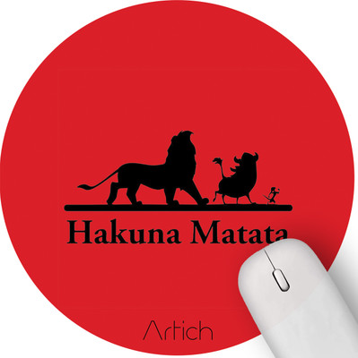 Artich Ultra-Low Friction Gaming Mouse Mat, Anti-Slip Base, High Durability, Waterproof Non Slip Base Mousepad(Hakuna Matata Orange)