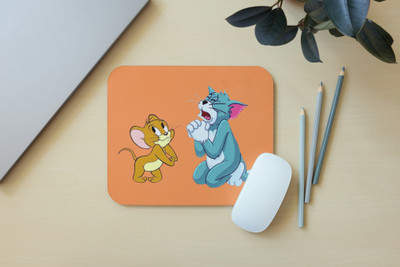 Zipcartz Tom and Jerry Pattern Printed Mouse pad for PC,Laptop,Gaming & Daily uses Non Slip Base Mousepad(Orange)