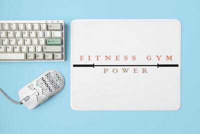 Rushaan Fitness Gym Power, (BG Orange) - Printed Mousepad Non Slip Base Mousepad(White)